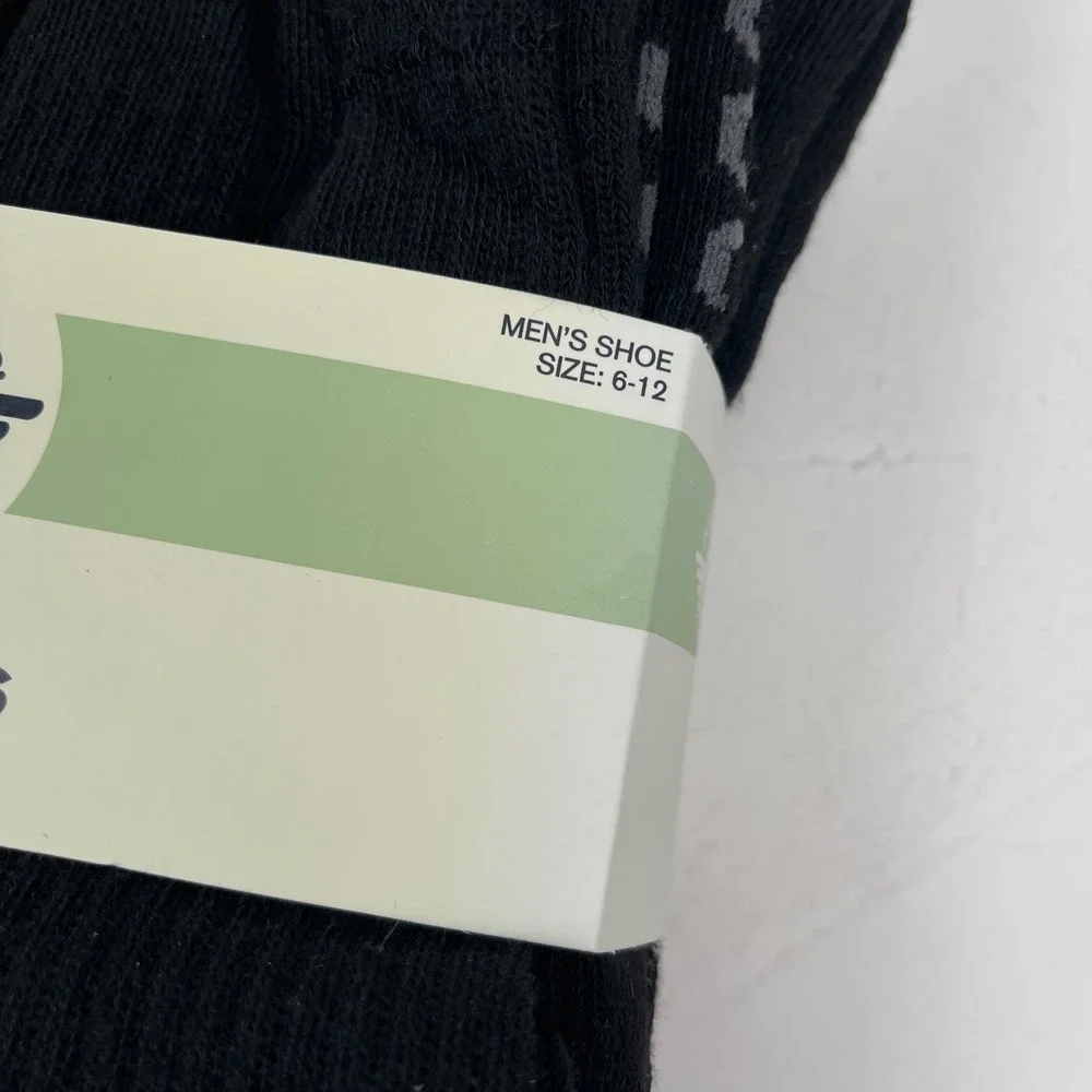 Dockers Comfort Crew Socks Mens 6-12 Black 6 Pairs Ribbed Logo Multipack
